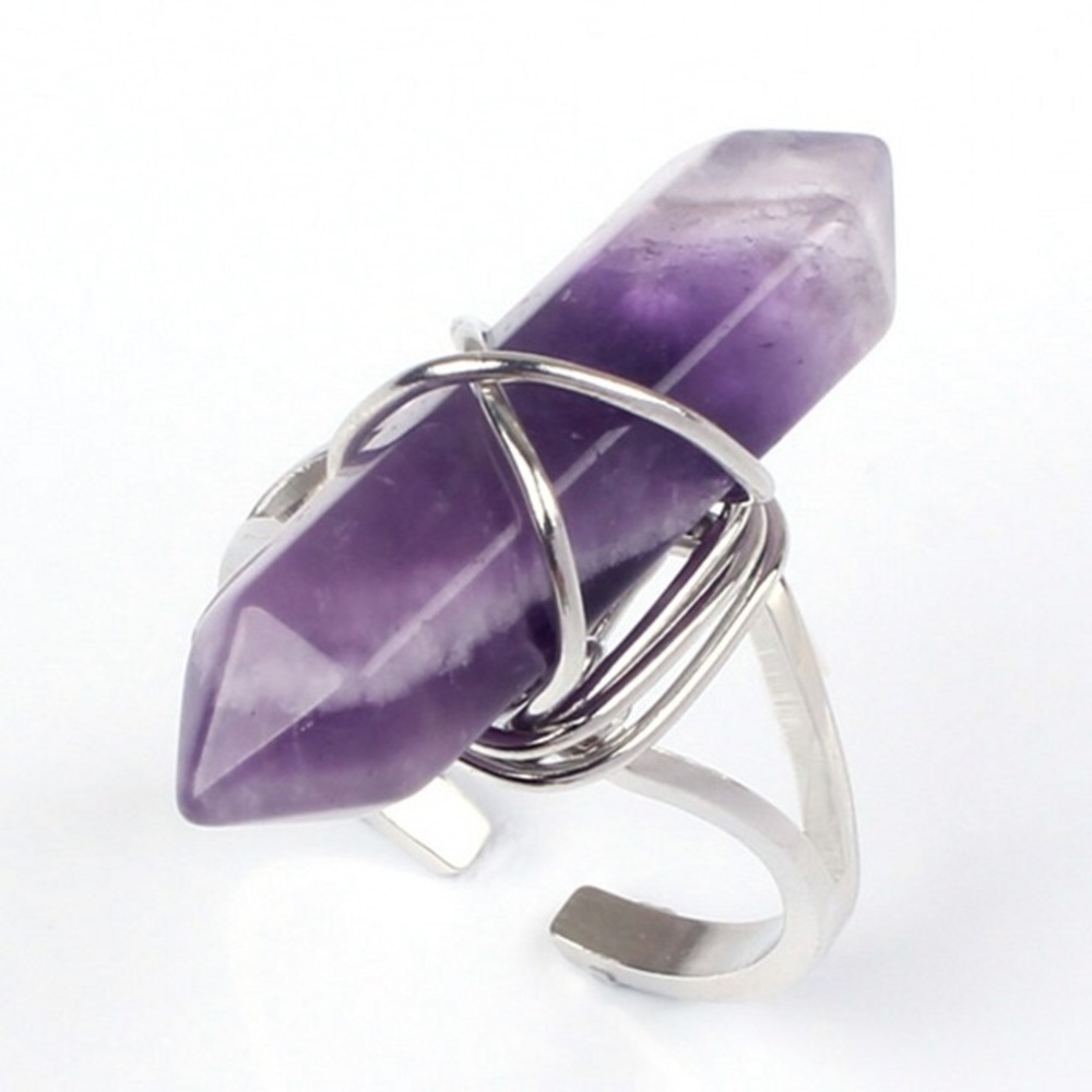 BOGO Silver Plated Amethyst Ring